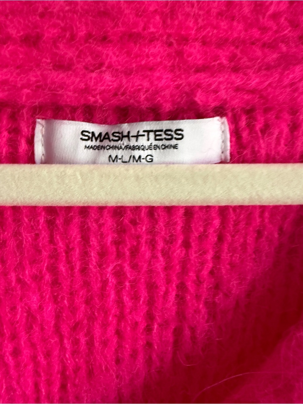Smash + Tess Hot Pink Alpaca Wool Blend Fuzzy Cardigan M/L Barbiecore - Picture 3 of 6